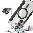 Klopové pouzdro pro Samsung Galaxy S25, RFID Rhombus Wallet MagSafe CamShield, černé