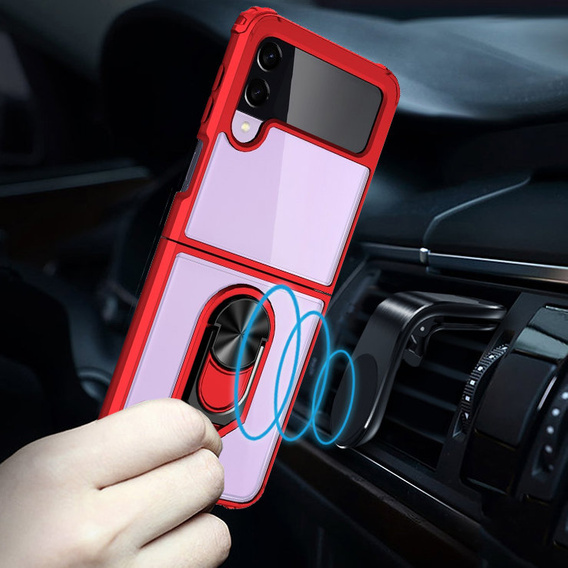 Pouzdro pro Samsung Galaxy Z Flip4 5G, Clear Ring, červené