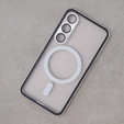 Magnetické pouzdro Dual Glass MagSafe pro Samsung Galaxy S23, stříbrné