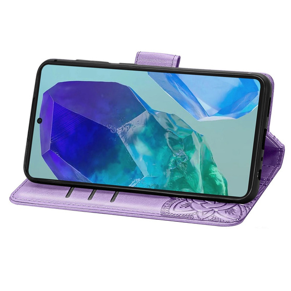 Klopové pouzdro pro Samsung Galaxy A16, Butterfly, fialové