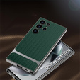Pouzdro pro Samsung Galaxy S24 Ultra, GKK Woven Leather, zelené