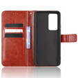 Klopové pouzdro pro Xiaomi 12T / 12T Pro, Crazy Horse Wallet, hnědé