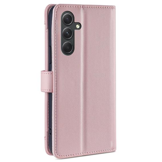 Klopové pouzdro pro Samsung Galaxy A54 5G, Wallet Zipper Pocket, růžové
