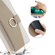 Flipové pouzdro Wallet Zipper Pocket pro iPhone 14, Wallet Zipper Pocket, se zrcátkem, bílé