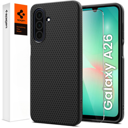 Pouzdro Spigen pro Samsung Galaxy A26 5G, Liquid Air, černé + 9H tvrzené sklo