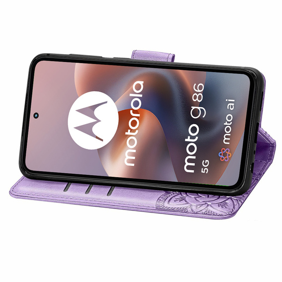 Klopové pouzdro pro Motorola Moto G86 5G, Butterfly, fialové