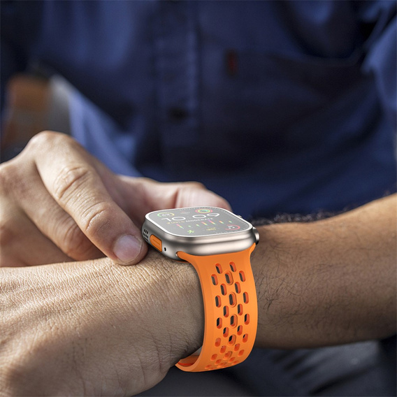 Silikonový řemínek pro Apple Watch 1/2/3/4/5/6/7/8/SE/ULTRA 42/44/45/49MM, oranžový