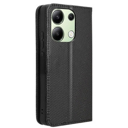 Pouzdro pro Xiaomi Redmi Note 13 4G, Smart Magnet, černé + sklo 9H