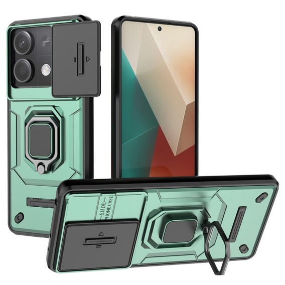 Pouzdro pro Xiaomi Redmi Note 13 5G, KickStand Camera Lens, zelené