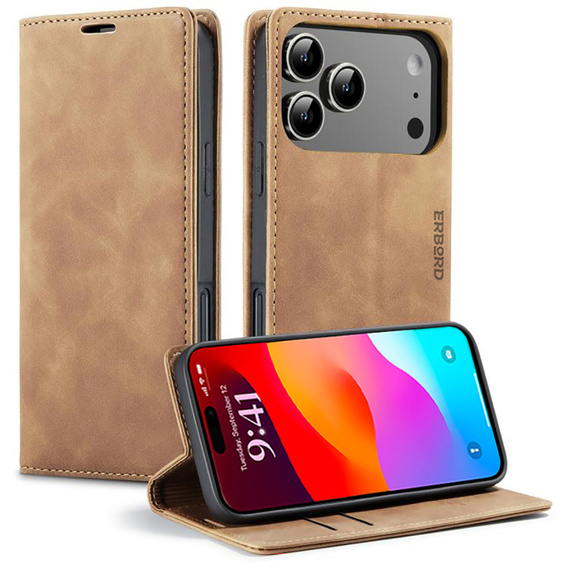 ERBORD Vintage case - flipová peněženka pro iPhone 17 Pro Max
