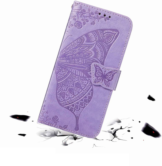 Klopové pouzdro pro Oppo Reno 13F / Oppo Reno 13FS, Butterfly, fialové
