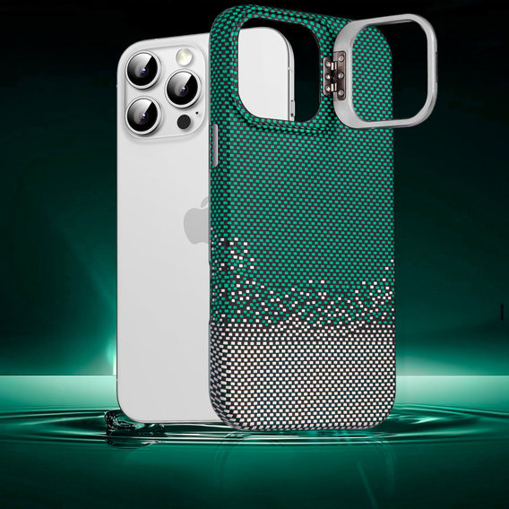 Pouzdro iPhone 15 Pro Max, Frame Kickstand, pro MagSafe, Sand Green