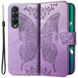 Klopové pouzdro pro Samsung Galaxy Z Fold 4 5G, Butterfly, fialové