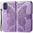 Klopové pouzdro pro Motorola Moto E32 4G, Butterfly, fialové