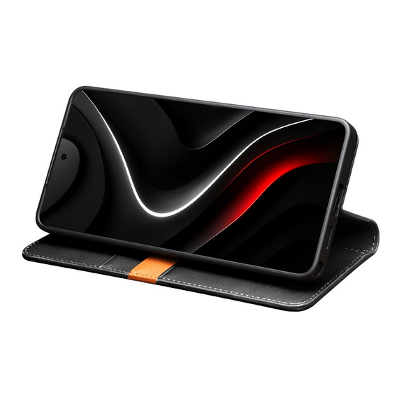 Kožené pouzdro s klopou Wallet Qialino pro Samsung Galaxy S26 Plus, černé