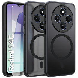 Pouzdro pro Xiaomi Redmi 14C / Xiaomi Poco C75, pro MagSafe, ERBORD Matt Case, černý + sklo na displej