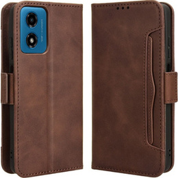 Klopové pouzdro pro Motorola Moto E14, Card Slot, hnědé