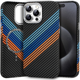 Pouzdro pro iPhone 15 Pro Max, Carbon Fiber MagSafe, námořnicky modré