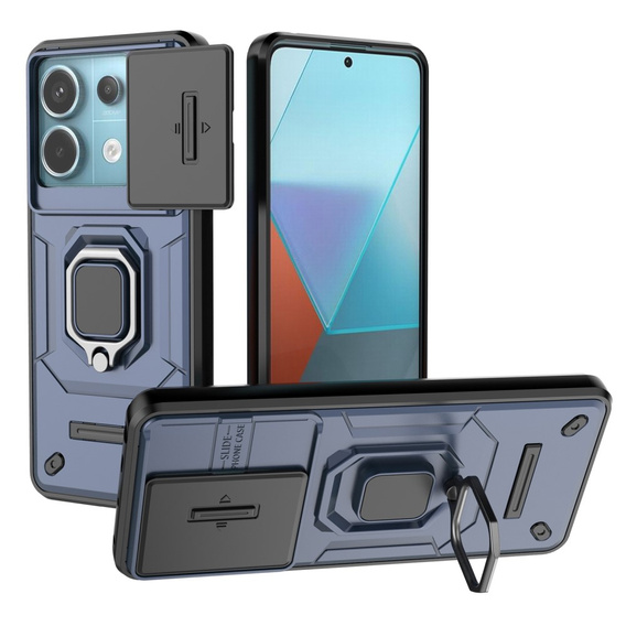 Pouzdro pro Xiaomi Redmi Note 13 Pro 5G, KickStand Camera Lens, modré