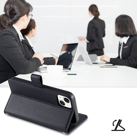 Klopové pouzdro pro Xiaomi Redmi Note 13 5G, Wallet Zipper Pocket, černé