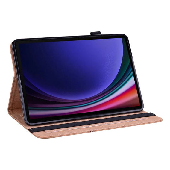 Pouzdro pro Samsung Galaxy Tab S10 Lite / S10 FE / S9 FE / S9, Classic, s prostorem pro stylus, hnědé