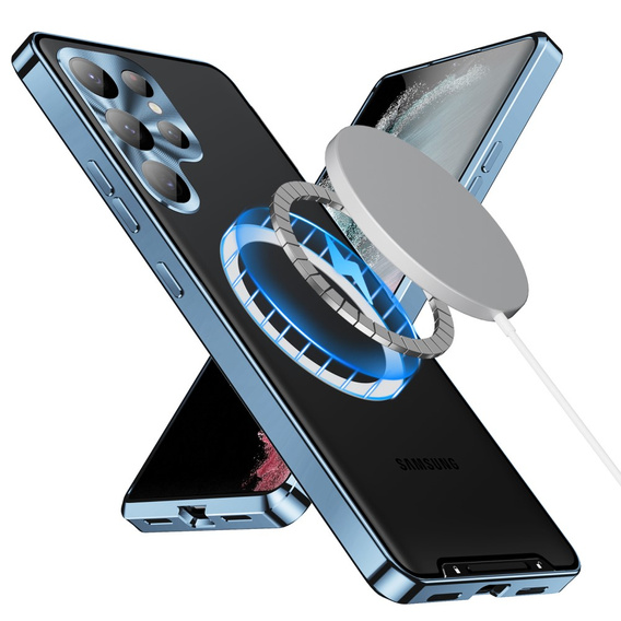 Ochranné pouzdro na fotoaparát pro Samsung Galaxy S23 Ultra, CamShield MagSafe, transparentní / modré