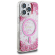 Pouzdro GUESS Resin Bottom Glitter MagSafe pro iPhone 16 Pro Max