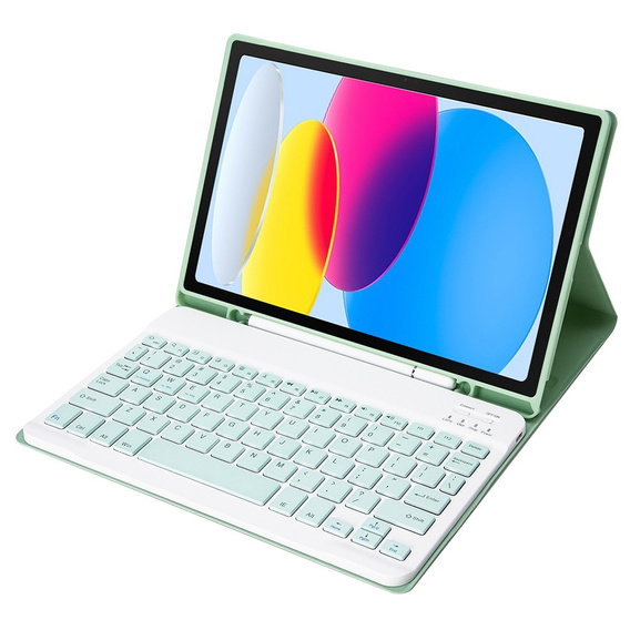 Pouzdro + klávesnice iPad 10.9 2022 10 Gen, Pen Slot, světle zelené