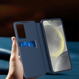 Flipové pouzdro pro Samsung Galaxy S25 Edge, Smart View Wallet, modré