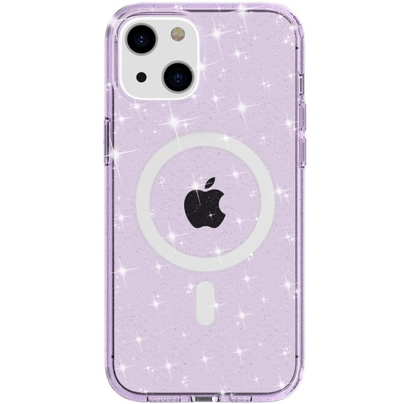 Pouzdro pro iPhone 14, Dropproof MagSafe Glitter, fialové