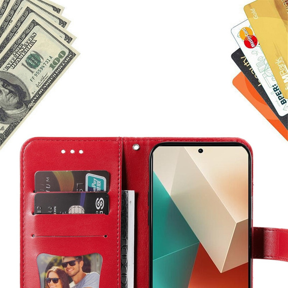 Klopové pouzdro pro Xiaomi Redmi Note 13 5G, Mandala, červené