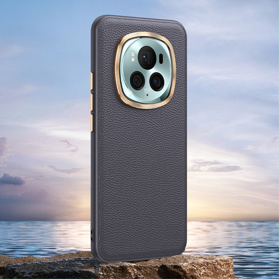 Kožené pouzdro pro Honor Magic 6 Pro 5G, leather hybrid, šedé