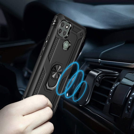 Pancéřové pouzdro pro Motorola Moto G9 Power, Nox Case Ring, černé