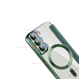 Klopové pouzdro pro Samsung Galaxy S22 5G, RFID Wallet MagSafe CamShield, zelené