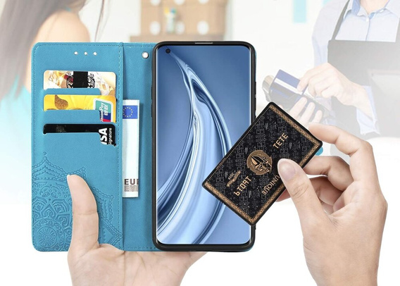 Klopové pouzdro pro Motorola Moto G85, Mandala, modré