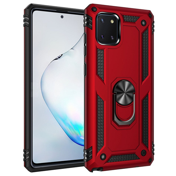 Pancéřové pouzdro pro Samsung Galaxy Note 10 Lite, Nox Case Ring, červené