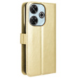 Klopové pouzdro pro Xiaomi Redmi 13, Crazy Horse Wallet, zlaté