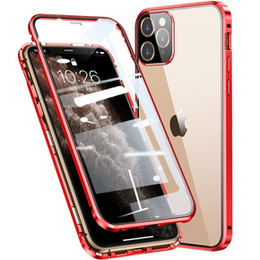 Pouzdro pro iPhone 11 Pro Max, Magnetic Dual Glass, červené