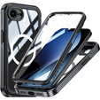 Pouzdro pro iPhone 16E, Shockproof, se sklem, pro MagSafe, černé