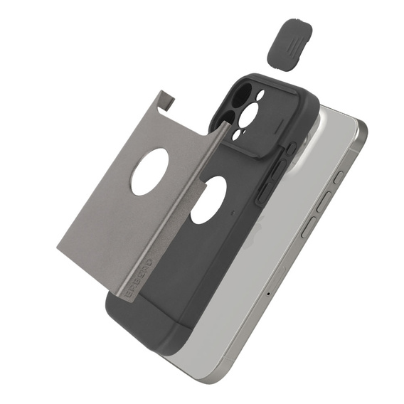 Pouzdro pro iPhone 15 Pro Max, ERBORD MagProtect Slide Camera, titanově šedý