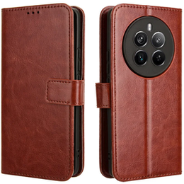 Klopové pouzdro pro Realme 12 Pro 5G / 12 Pro+ 5G, Crazy Horse Wallet, hnědé