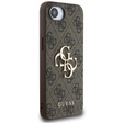 Pouzdro GUESS pro iPhone 16E, 4G Big Metal Logo, hnědé