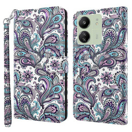 Klopové pouzdro pro Xiaomi Redmi 13C / Poco C65, Wallet, Flowers