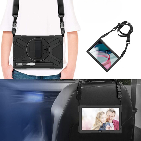 Obrněné pouzdro pro Lenovo Tab P11 Pro Gen 2 TB132FU TB132XU 11.2", ochranné 360 se slotem na stylus, černé