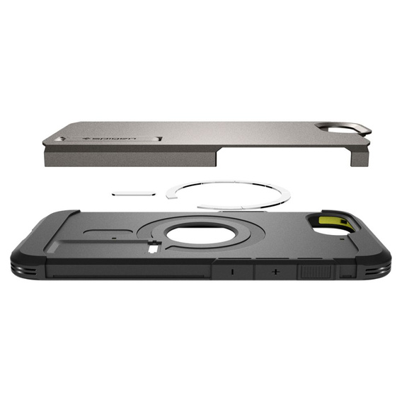 Pouzdro Spigen pro iPhone 16E, Tough Armor Mag MagSafe, šedé + 9H tvrzené sklo