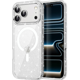 Pouzdro pro iPhone 17 Pro, pro MagSafe, třpytivé, průhledné