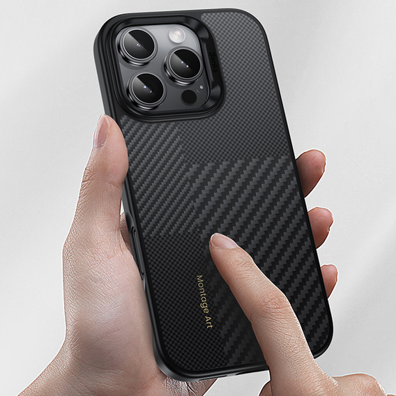 Pouzdro BENKS Kevlar pro iPhone 16 Pro, pro MagSafe, Carbon Fiber, černé
