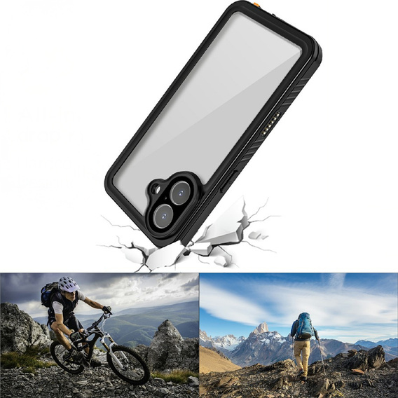 Pouzdro pro iPhone 17, vodotěsné IP68 Redpepper, černé