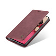 Pouzdro CASEME pro Samsung Galaxy S21 FE, Leather Wallet Case, červené