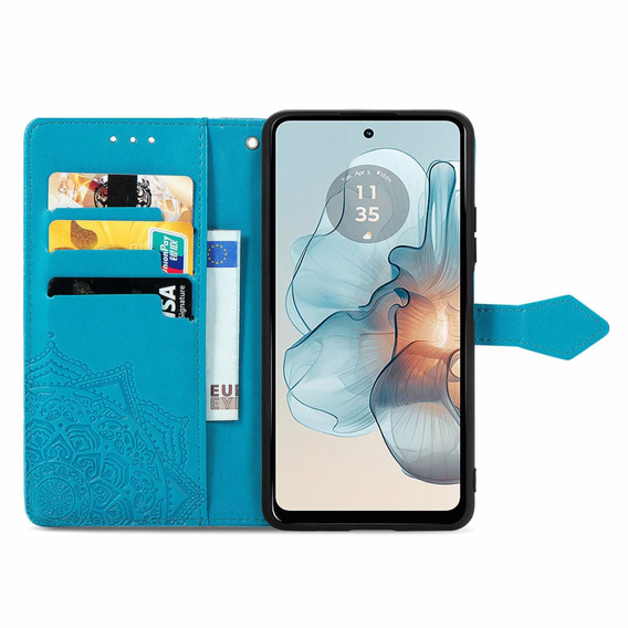 Klopové pouzdro pro Motorola Moto G24 / G24 Power / G04, Mandala, modré